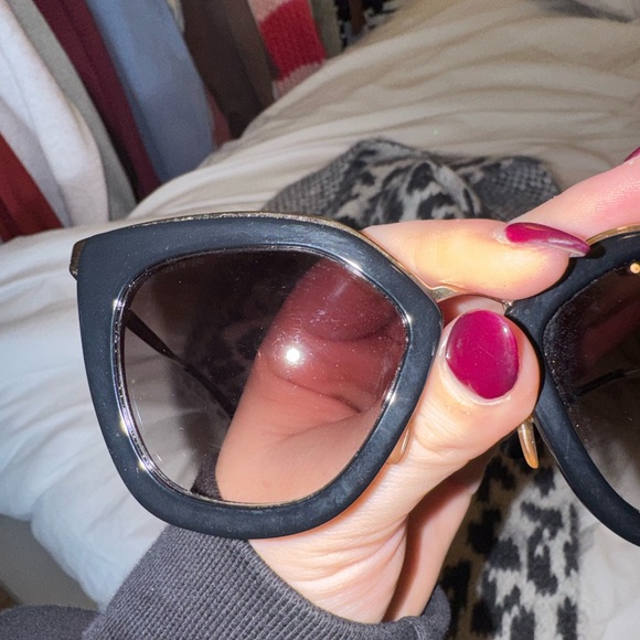 Prada Black and Gold Women's Sunglasses - Picture 9 of 9